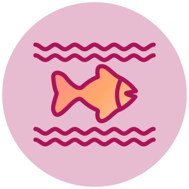 Balık. Web simgesi basit illüstrasyon