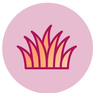 Dairesel izole vektör illüstrasyonunda güzel lotus simgesi