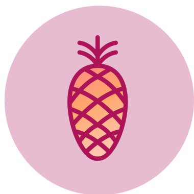 Tek ananas simgesinin vektör çizimi