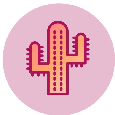 Kaktüs Simgesi Moda Tarzı İzole Arkaplan