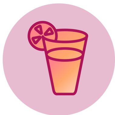 Kokteyl ikonu. Web için su vektör simgelerinin düz çizimi