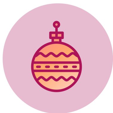 Noel topu ikonu vektör illüstrasyonu