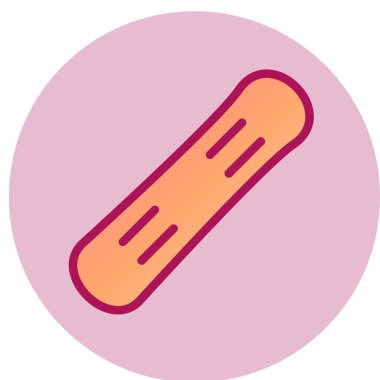 Bir kalem ikonu çizimi. Gıda ve web uygulamasının tek bir düz sembolü.