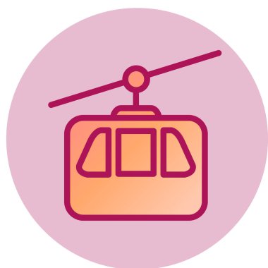 Kablo araba simgesi, vektör illüstrasyonu