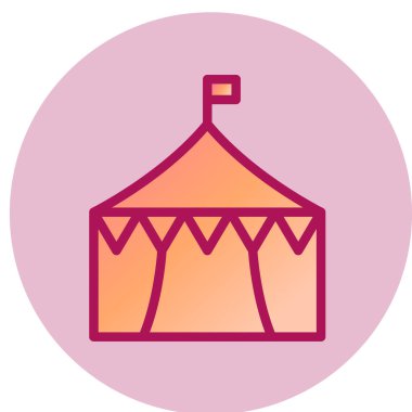 Sirk çadırı ikonu. Web için karnaval vektör simgelerinin düz çizimi