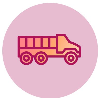 Modern b 'nin vektör çizimi kamyon simgesinden yoksun