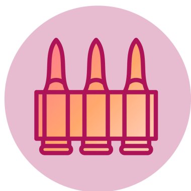 Beyaz arka planda izole edilmiş düz şekildeki kurşun ikonu. ordu sembolü illüstrasyon.