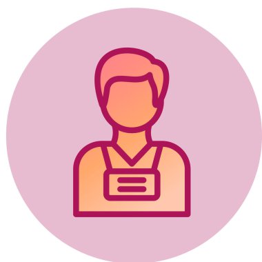 Çanta ikonlu bir adam. vektör illüstrasyonu