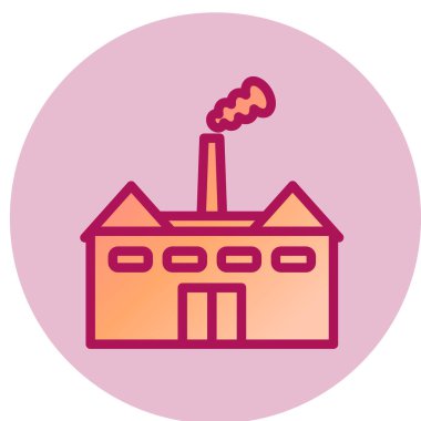 Fabrika binası ikonu. vektör illüstrasyonu