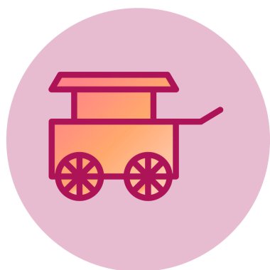 Dondurma arabası simgesi, vektör illüstrasyonu