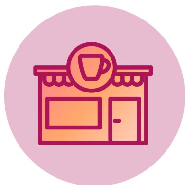 Kahve dükkanı ikonu. Fırın vektör sembolü ve düzenlenebilir vuruşun basit bir gösterimi