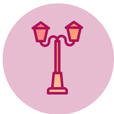 Sokak lambası ikonu. Beyaz arkaplanda izole edilmiş web tasarımı için fener vektör simgelerinin basit çizimi