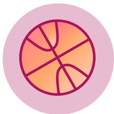 Basketbol topu ikonu. Web için 16 vektör düğmesinin düz çizimi