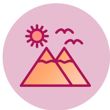 Bir dağ simgesinin vektör illüstrasyonu