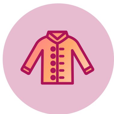 Ağ ve mobil uygulama tasarımınız için beyaz arkaplanda izole edilmiş ceket simgesi vektörü, askı logosu konsepti