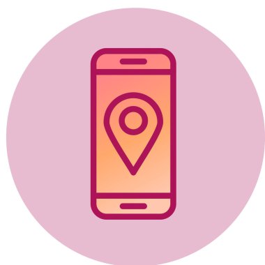 Moda biçimi izole edilmiş arka planda cep telefonu simgesi