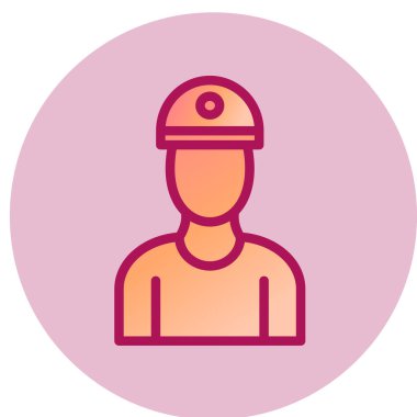 Miğferli bir adamın vektör çizimi.