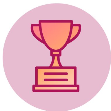 Kupa ikonu. Web tasarımı için ödül vektör simgelerinin düz çizimi