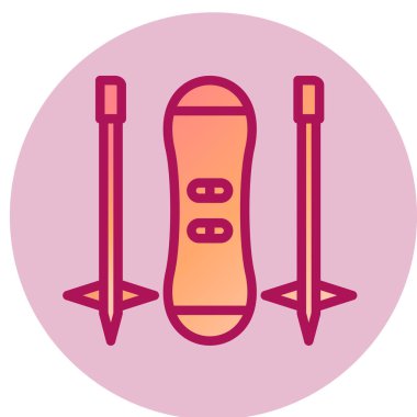 Kaykay simgesi vektör illüstrasyonu