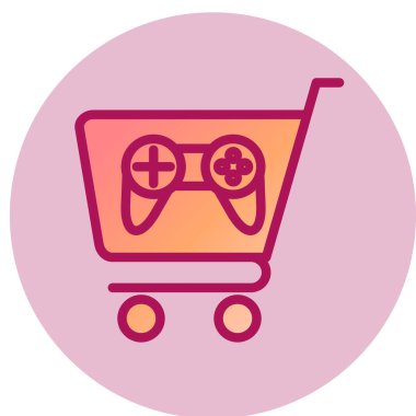 Alışveriş arabası ikon vektör illüstrasyonu