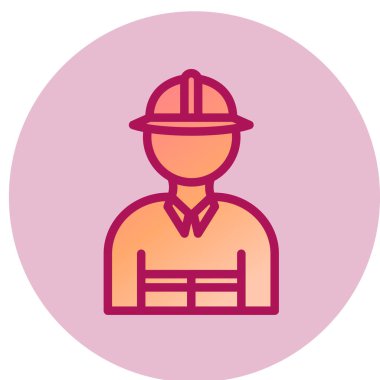 İnşaat işçisi ikonu. Web için oluşturucu vektör simgelerinin düz çizimi