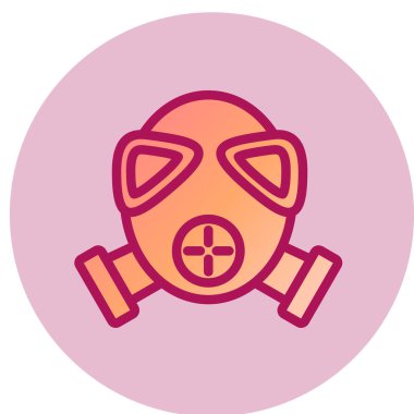 yüz maskesi simgesi. solunum vektörü sembolü ve gölgenin düz çizimi