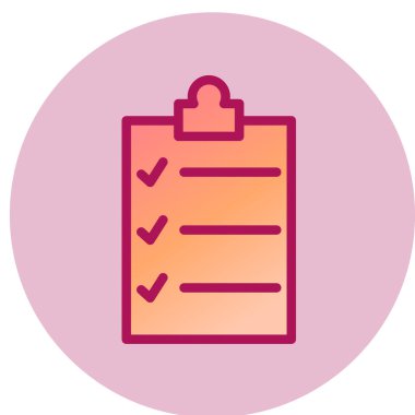 Web ve mobil uygulama tasarımınız, pano logo konseptiniz için beyaz arkaplanda izole edilmiş kontrol listesi simgesi vektörü