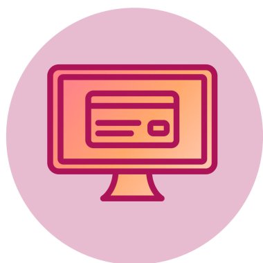 Bilgisayar monitörü simgesi. vektör illüstrasyonu