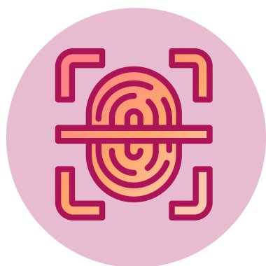 Web ve mobil uygulama tasarımınız için beyaz arkaplanda izole edilmiş parmak izi ikonu vektörü, hedef logo kavramı