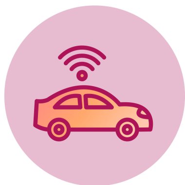 Akıllı Araba simgesi, vektör illüstrasyonu