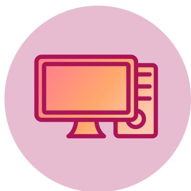 bilgisayar monitörü ikon vektör illüstrasyonu