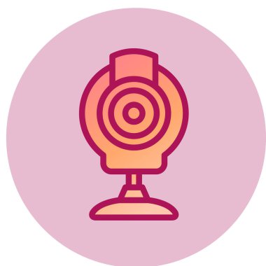 kamera, video, bilgisayar, webcam soyut düz renk ikonu şablonu