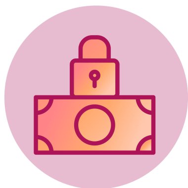 Para ikonlu cüzdan. Web için para banknotları vektör simgelerinin basit bir çizimi