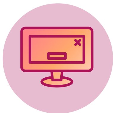 Bilgisayar monitörü simgesi. vektör illüstrasyonu