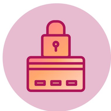 Güvenli Kredi Kartı simgesi, vektör illüstrasyonu