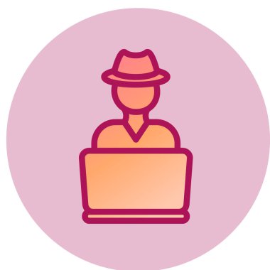 Şapka ikonlu hacker. düz tasarım biçimi.