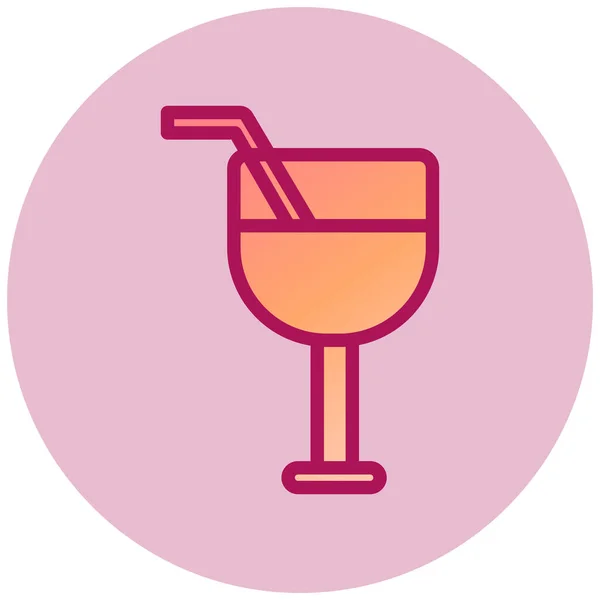 Cocktail Ícone Web Ilustração Simples — Vetor de Stock