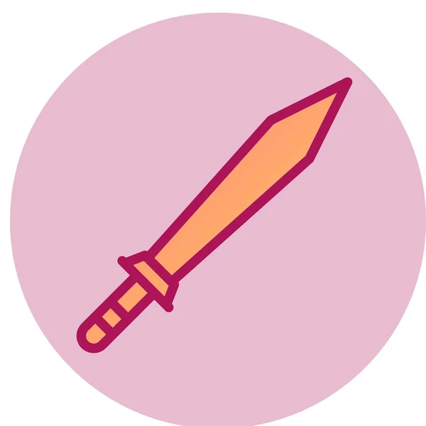 Sword Icon Flat Design Style Vector Illustration — Stock Vector