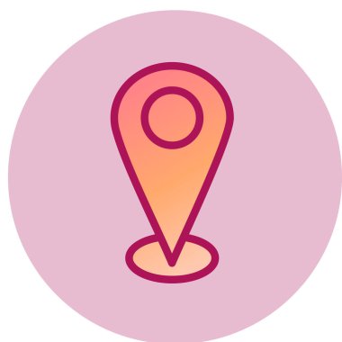 Harita işaretleyici simgesi. konum belirleyici sembol. düz tasarım biçimi.