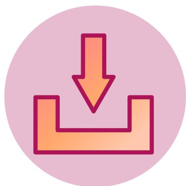 Ok simgesini indir. Gönderme düğmesi. vektör illüstrasyonu