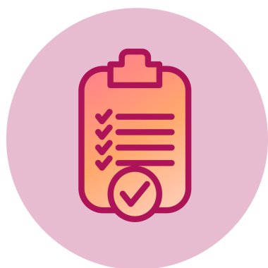 Web ve mobil uygulama tasarımınız, pano logo konseptiniz için beyaz arkaplanda izole edilmiş kontrol listesi simgesi vektörü