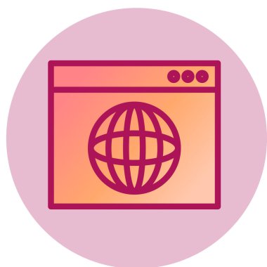 tarayıcı pencere simgesi. İnternet düğmesi. vektör illüstrasyonu