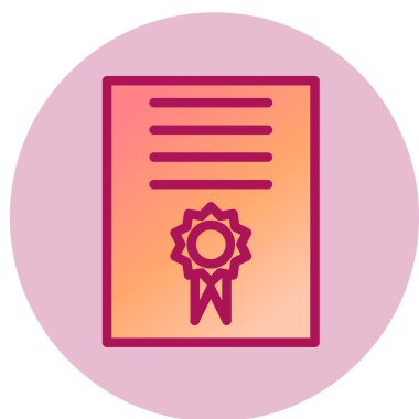 Sertifika ikonu vektör illüstrasyonu