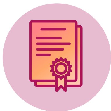 Sertifika vektör simgesi modern basit illüstrasyon