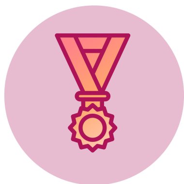 Madalya ikonu. Ödül sembolü düz tasarım biçimi.