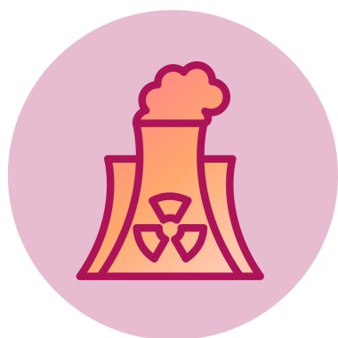 Nükleer güç vektör simgesi modern illüstrasyon