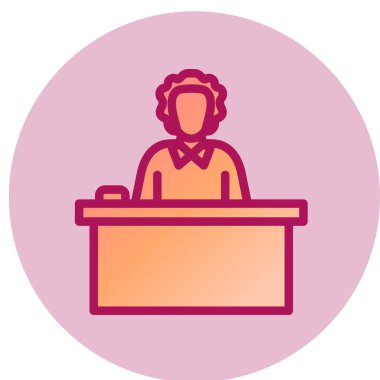 Mahkeme Odası simgesi, vektör illüstrasyonu 