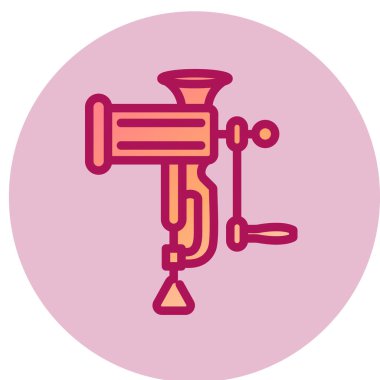 Et Öğütücü simgesi, vektör illüstrasyonu 