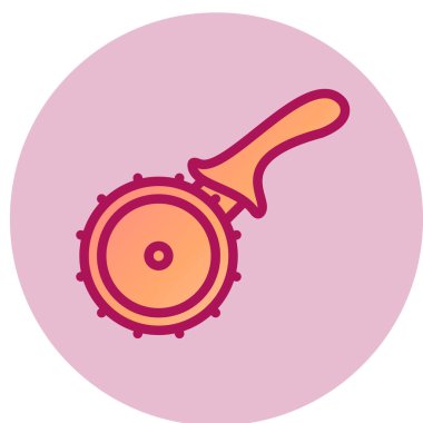 Pizza Kesicisi simgesi, vektör çizimi 