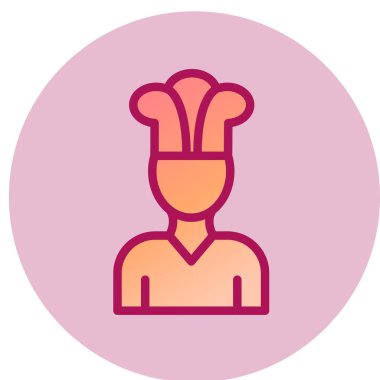 Şef simgesi, vektör illüstrasyonu 